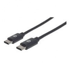 CABLE USB,MANHATTAN,354882,-C V2.0, C-C 3M NEGRO  60W, 480MB, - Garantía: 1 AÑO -