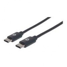 CABLE USB,MANHATTAN,354875,-C V2.0, C-C 2M NEGRO  60W, 480MB, - Garantía: 1 AÑO -