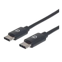 CABLE USB,MANHATTAN,354868,-C V2.0, C-C 0.5M NEGRO  60W, 480MBPS, - Garantía: 1 AÑO -