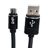 CABLE MICRO USB GHIA 2.0 MTS, DATOS Y CARGA, COLOR NEGRO, - Garantía: 1 AÑO -