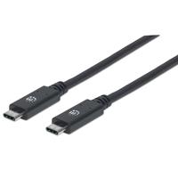 CABLE USB,MANHATTAN,355223,-C V3.1, C-C 1.0M NEGRO 10GBPS 5A, - Garantía: 3 AÑOS -