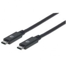 CABLE USB,MANHATTAN,355223,-C V3.1, C-C 1.0M NEGRO 10GBPS 5A, - Garantía: 3 AÑOS -