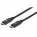 CABLE USB,MANHATTAN,355223,-C V3.1, C-C 1.0M NEGRO 10GBPS 5A, - Garantía: 3 AÑOS -