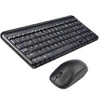 KIT TECLADO Y MOUSE QUARONI INALAMBRICO 2.4GHZ COLOR NEGRO, - Garantía: 1 AÑO -