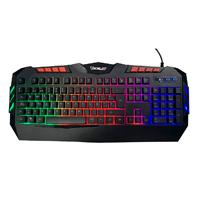 TECLADO ALAMBRICO OCELOT/ GAMER/ MEMBRANA / PLASTICO / NEGRO / ILUMINACION TIPO ARCOIRIS / PLUG PLAY, - Garantía: 1 AÑO -