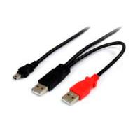 CABLE DE 91CM USB EN Y PARA DISCOS DUROS EXTERNOS - 2X USB A MACHO A 1X USB MINI B MACHO - STARTECH.COM MOD. USB2HABMY3, - Garantía: 2 AÑOS -