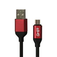 CABLE MICRO USB GHIA 1M COLOR NEGRO/ROJO, - Garantía: 1 AÑO -