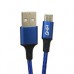 CABLE MICRO USB GHIA NYLON COLOR AZUL DE 1M, - Garantía: 1 AÑO -