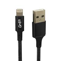 CABLE USB TIPO LIGHTNING GHIA 1M NYLON COLOR NEGRO, - Garantía: 1 AÑO -