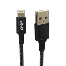 CABLE USB TIPO LIGHTNING GHIA 1M NYLON COLOR NEGRO, - Garantía: 1 AÑO -