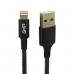 CABLE USB TIPO LIGHTNING GHIA 1M NYLON COLOR NEGRO, - Garantía: 1 AÑO -