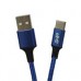 CABLE USB TIPO C GHIA NYLON COLOR AZUL DE 1M, - Garantía: 1 AÑO -