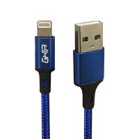 CABLE USB TIPO LIGHTNING GHIA 1M NYLON COLOR AZUL, - Garantía: 1 AÑO -