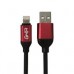 CABLE USB TIPO LIGHTNING GHIA 1M COLOR NEGRO/ROJO, - Garantía: 1 AÑO -