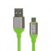 CABLE MICRO USB GHIA 1M COLOR VERDE, - Garantía: 1 AÑO -