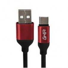 CABLE USB TIPO C GHIA 1M COLOR NEGRO/ROJO, - Garantía: 1 AÑO -