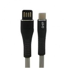 CABLE USB TIPO C GHIA PLANO REVERSIBLE COLOR GRIS/NEGRO DE 1M, - Garantía: 1 AÑO -