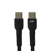 CABLE DE CARGA RAPIDA GHIA USB TIPO C A TIPO C COLOR NEGRO DE 1M, - Garantía: 1 AÑO -