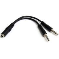 ADAPTADOR DIVISOR DE AUDIO PARA AUDIFONOS 2X MINI-JACK DE 3.5MM DE 3 PINES A MINI-JACK DE 4 PINES- AURICULARES - NEGRO - STARTECH.COM MOD. MUYHSFMM, - Garantía: 5 AÑOS -