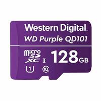 MEMORIA WD PURPLE SC QD101 MICRO SDXC 128GB VIDEOVIGILANCIA 24/7 CLASE 10 U1 LECT 50MB/S ESC 40MB/S WDD128G1P0C, - Garantía: 3 AÑOS -