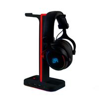 BASE GAMER BALAM RUSH ATLAS HR760 / SOPORTE PARA DIADEMA / ILUMINACION RGB / 2X USB A / NEGRO / BR-931502, - Garantía: 1 AÑO -