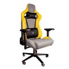 SILLA GAMER BALAM RUSH THUNDER TOUR DARK-LIGHT EDITION XL PLUS / TELA / MEC MARIPOSA / CLASE 4 / INCLINACION DE 90 A 180 GRADOS/ COLOR GRIS-AMARILLO/ BR-932875, - Garantía: 2 AÑOS -