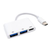 CONVERTIDOR DOCKING BROBOTIX USB-C MACHO A USB-A V3.0 X2, USB-C X1, COLOR BLANCO, - Garantía: 1 AÑO -