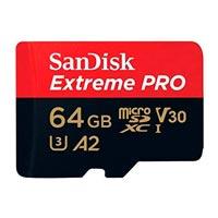 MEMORIA SANDISK MICRO SDXC 64GB EXTREME PRO 200MB/S 4K CLASE 10 A2 V30 C/ADAPTADOR SDSQXCU-064G-GN6MA, - Garantía: 10 AÑOS -