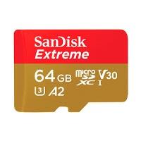 MEMORIA SANDISK MICRO SDXC 64GB EXTREME 170MB/S 4K CLASE 10 A2 V30 C/ADAPTADOR SDSQXAH-064G-GN6MA, - Garantía: 10 AÑOS -