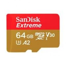 MEMORIA SANDISK MICRO SDXC 64GB EXTREME 170MB/S 4K CLASE 10 A2 V30 C/ADAPTADOR SDSQXAH-064G-GN6MA, - Garantía: 10 AÑOS -