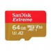 MEMORIA SANDISK MICRO SDXC 64GB EXTREME 170MB/S 4K CLASE 10 A2 V30 C/ADAPTADOR SDSQXAH-064G-GN6MA, - Garantía: 10 AÑOS -