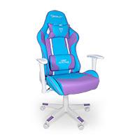 SILLA GAMER OCELOT/COLOR AZUL CON MORADO/DESCANSA BRAZOS AJUSTABLES/ RECLINABLE 90-155 GRADOS/ SOPORTA HASTA 150KG, - Garantía: SG -