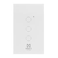 APAGADOR INTELIGENTE DE PARED MIRATI DE 3 APAGADORES TOUCH WIFI 2.4HZ BLUETOOTH // COMPATIBLE CON ANDROID E IOS // FUNCIONA CON ALEXA Y ASISTENTE DE GOOGLE, - Garantía: 1 AÑO -