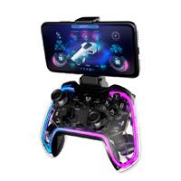 GAMEPAD BALAM RUSH KONTROL GLOW G595 / INALAMBRICO / BLUETOOTH 5.0 / RGB / VIBRACION DUAL / USB C / TRANSPARENTE / BR-936910, - Garantía: SG -