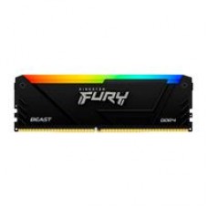 MEMORIA RAM KINGSTON FURY BEAST DDR4 BLACK 8GB 3600MHZ CL17 RGB (KF436C17BB2A/8), - Garantía: 99 AÑOS -