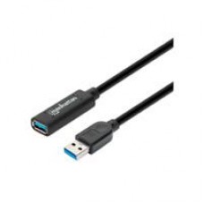 CABLE USB EXTENSIÓN, MANHATTAN,1537517,V3.2 EXT. ACTIVA  10.0M NEGRO, - Garantía: 1 AÑO -