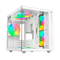 GABINETE GAMER BALAM RUSH TANK PRO EVO GM955 / MINI TORRE / MICRO ATX- MINI ITX / PANELES REMOVIBLES / ILUMINACION RGB / VENTILADORES INCLUIDOS / CRISTAL TEMPLADO / BLANCO / BR-937337, - Garantía: 3 AÑOS -