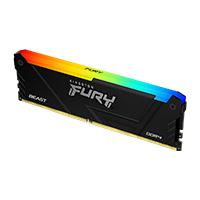 MEMORIA RAM KINGSTON FURY BEAST DDR4 BLACK 8GB 3200MHZ CL16 RGB (KF432C16BB2A/8), - Garantía: 99 AÑOS -