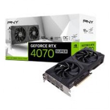 TARJETA DE VIDEO PNY GEOFORCE RTX 4070 SUPER DUAL FAN OC / 12GB GDDR6 / DP 1.4A / HDMI 2.1 / PCIE 4.0 X16 / GAMA ALTA / GAMER, - Garantía: 1 AÑO -