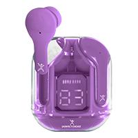 AUDIFONOS INALAMBRICOS BLUETOOTH TWS CON DISPLAY PERFECT CHOICE CLEARBEAT - MORADO, - Garantía: 1 AÑO -