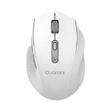 MOUSE INALMBRICO ERGONMICO CON TEXTURA QUARONI 5 SCROLL/RECEPTOR 2.4 GHZ/800 - 2400 DPI/PTICO/4 NIVELES/BLANCO, - Garantía: 1 AÑO -