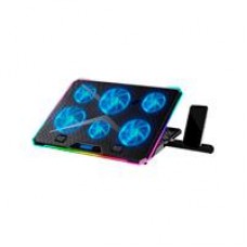 BASE ENFRIADORA BALAM RUSH EOLOX FREEZ EF707 / 17 PULG / 6 VENTILADORES / 2X USB / PANTALLA LCD / AJUSTABLE 8 NIVELES / ILUMINACION RGB / ANTIDERRAPANTE / NEGRO / BR-937429, - Garantía: SG -