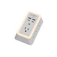 CARGADOR DE PARED ACTECK ENERGON LUMINA CP515 / 11 EN 1 / 7 X TOMACORRIENTE / 2 USB / 2 TIPO C / RESISTENTE AL FUEGO / SUPRESOR DE PICOS 540 J / SENSOR TOUCH / BLANCO /AC-936484, - Garantía: 1 AÑO -