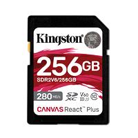 MEMORIA FLASH SD KINGSTON CANVAS REACT PLUS V60 / 256GB / UHS-II 280MB/SEG LECTURA, 150MB/SEG ESCRITURA  ( SDR2V6/256GB), - Garantía: 99 AÑOS -