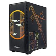 GABINETE OCELOT GAMING NEGRO CON AMARILLO Y DISEÑO ANIME/MEDIA TORRE/SOPORTA 8 VENTILADORES DE 120MM/SOPORTA GPU 3400MM/CRISTAL TEMPLADO/SIN FUENTE/FACTOR DE FORMA ATX/ FRONTAL LISO., - Garantía: 1 AÑO -