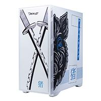 GABINETE OCELOT GAMING BLANCO MODELO Y DISEÑO ANIME BLUE WARTHOG/MEDIA TORRE/SOPORTA 8 VENTILADORES DE 120MM/SOPORTA GPU 3400MM/CRISTAL TEMPLADO/SIN FUENTE/FACTOR DE FORMA ATX/ FRONTAL LISO., - Garantía: 1 AÑO -