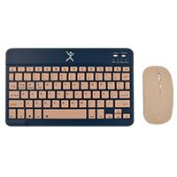 KIT TECLADO Y MOUSE INALAMBRICO BLUETOOTH RECARGABLE ERGONOMICO COMPACTO PERFECT CHOICE GENOVA - AZUL//SUSTITUYE A KB-1013/PC-201267, - Garantía: 1 AÑO -