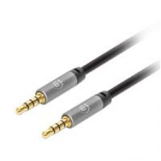 CABLE AUDIO ESTEREO , MANHATTAN, 356015, 5.0MM M-M 5.0M NEGRO/ALUMINIO PLATEADO, - Garantía: 1 AÑO -