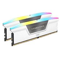 MEMORIA CORSAIR VENGEANCE RGB 32GB (2X16GB) DDR5 DRAM 6400MT/S CL36  WHITE (CMH32GX5M2B6400C36W), - Garantía: 1 AÑO -