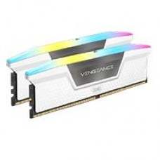 MEMORIA CORSAIR VENGEANCE RGB 32GB (2X16GB) DDR5 DRAM 6400MT/S CL36  WHITE (CMH32GX5M2B6400C36W), - Garantía: 1 AÑO -